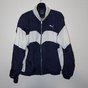 Vintage Puma Windbreaker Jacket – Navy / White (Men’s M)